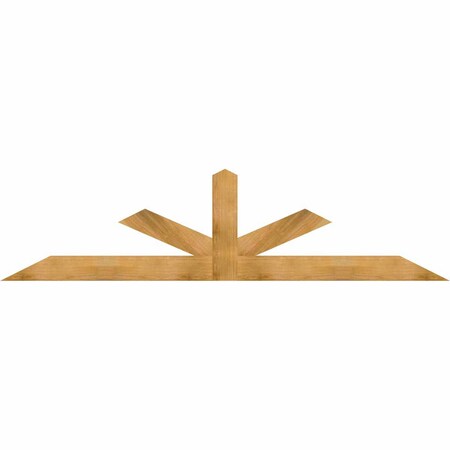 Ekena Millwork Saratoga Rough Sawn Timber Gable Bracket, Western Red Cedar, 108"W x 27"H x 2"D x 6"F, 6/12 Pitch GBW108X27X0206SAR00RWR